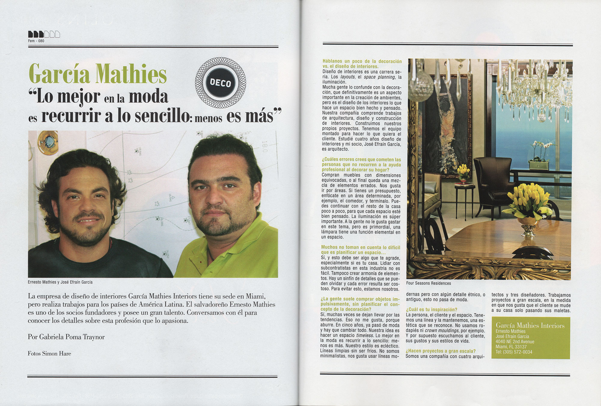 Fem Magazine - News & Press by Garcia Mathies